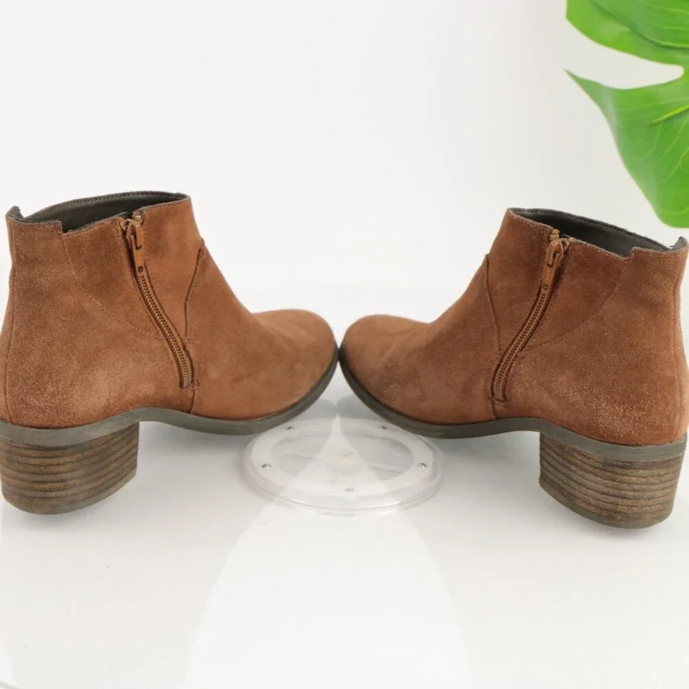 Blondo Womens Maddie Boot Size 8 Waterproof Caramel‎ Tan Suede Block Heel Bootie